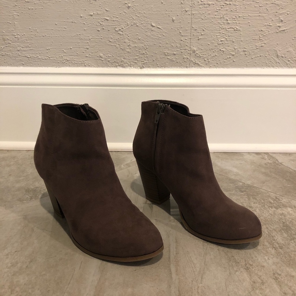 Faux-Suede Block-heel Booties for Women